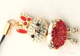 璀璨兔年新寵 麗銀正品滿鉆小白兔手機(jī)鏈，時(shí)尚韓風(fēng)點(diǎn)亮指尖